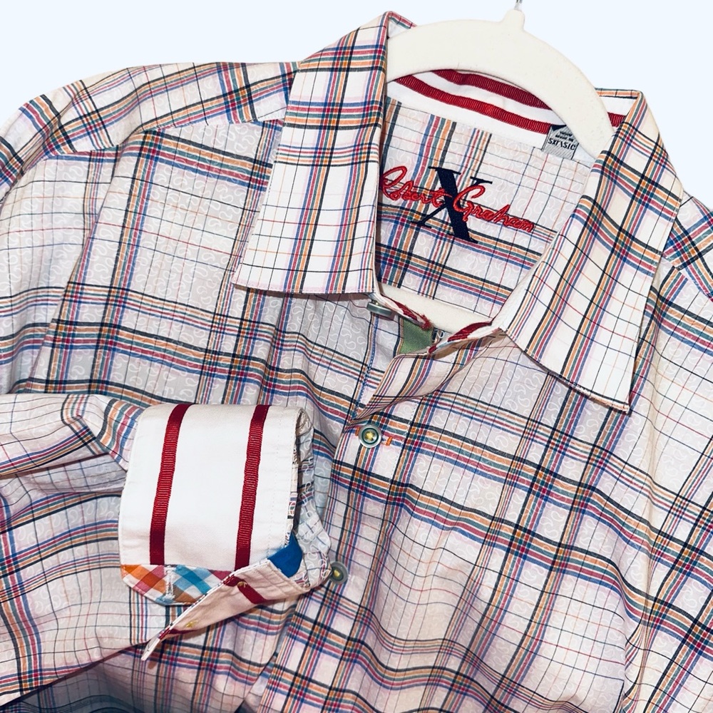*Robert Graham X Men’s Sz 2XL Multicolor Plaid Button Up Long Sleeve Shirt EUC